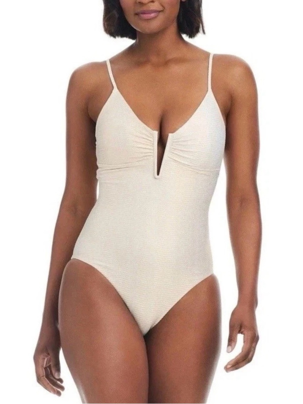 Sanctuary Textured Creme V-Neck One Piece Size M #Lux-G